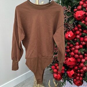 Brown Crew Neck Sweatshirt bodysuit